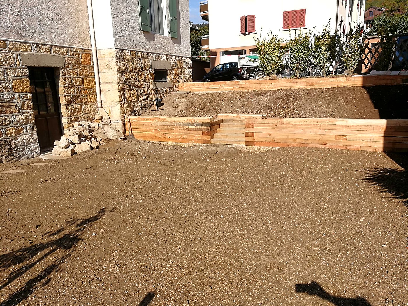 Chantier avec véhicule Brugère